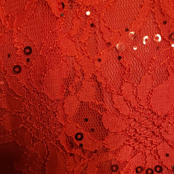 SOLD Red Sleeveless Sequin Fabric dress for Girls - Picture 9 of 11